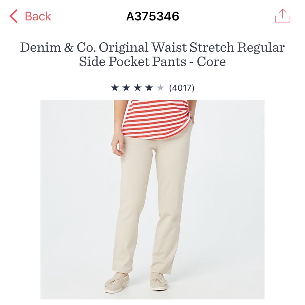 NWT Khaki Straight-Leg Pants Brand New by Denim and Co.